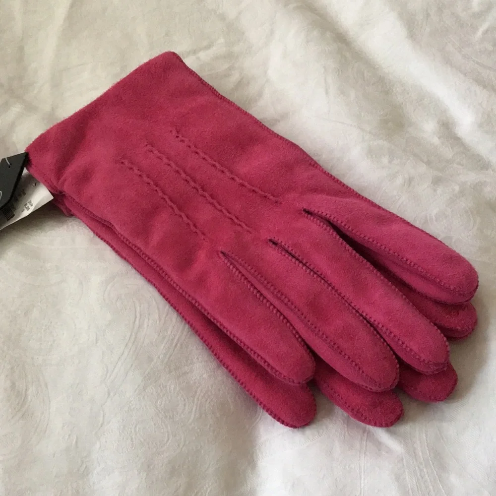 Jcrew Pink Suede Gloves